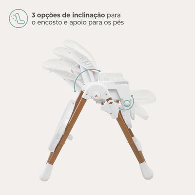 Cadeira de Alimentação Panacota Infanti Branco e Bronze - Cadeira robusta e conforto em todos os detalhes