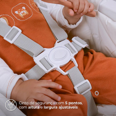 Cadeira de Alimentação Panacota Infanti Branco e Bronze - Segurança para a hora da refeição